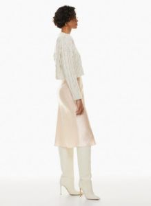 slip satin midi skirt sold by Aritzia