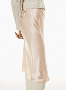 slip satin midi skirt sold by Aritzia