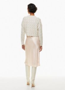 slip satin midi skirt sold by Aritzia