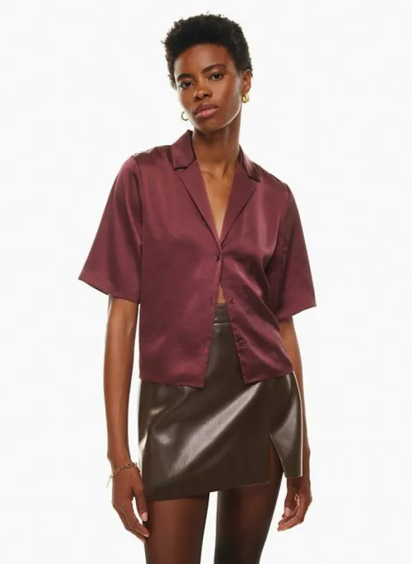 beso satin shirt sold by Aritzia