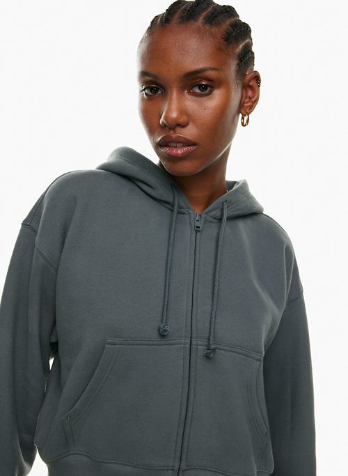cozy fleece boyfriend boxy zip hoodie | Parallel