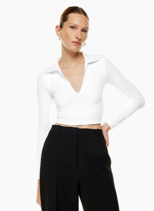 contour polo longsleeve sold by Aritzia