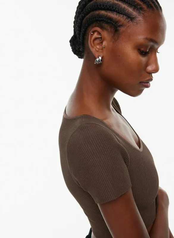 sculpt knit squareneck top made by Aritzia