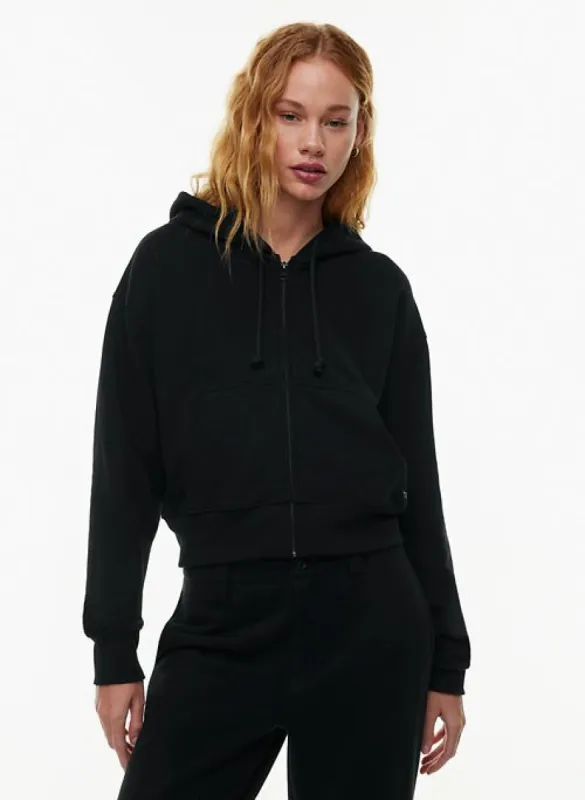 terry fleece boyfriend boxy zip hoodie sold by Aritzia