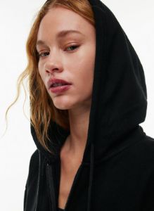 terry fleece boyfriend boxy zip hoodie sold by Aritzia