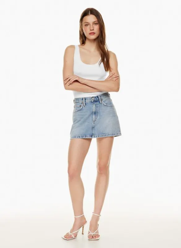 liv mini jean skirt sold by Aritzia