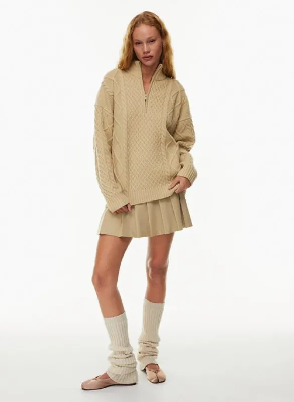 peggy turtleneck ¼ zip sweater sold by Aritzia