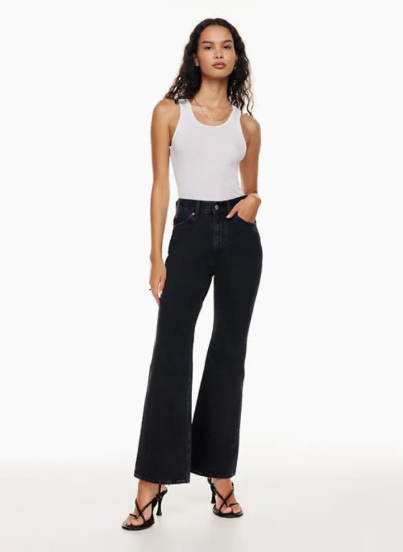 the marlene 60s high rise flare sold by Aritzia