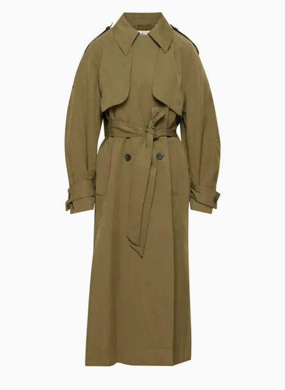 atticus linen trench coat sold by Aritzia