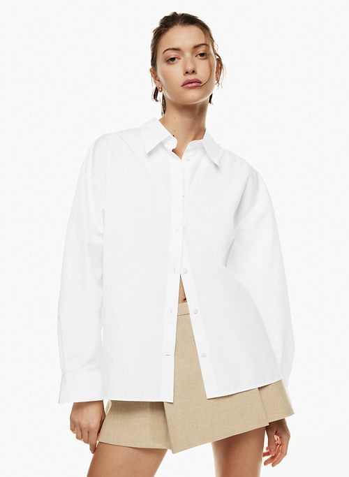 essential poplin oversized shirt sold by Aritzia