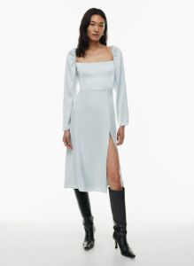 bridgerton satin dress sold by Aritzia