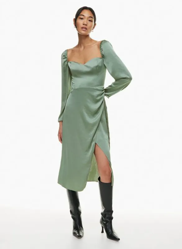 anfora satin dress sold by Aritzia