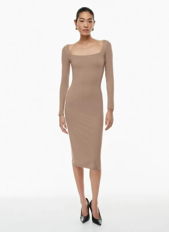 contour squareneck longsleeve midi dress sold by Aritzia