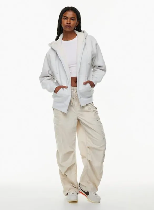 cozy fleece boyfriend fuzzy zip hoodie sold by Aritzia