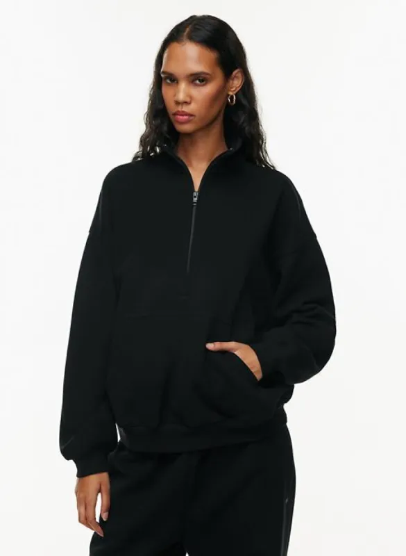 cozy fleece mega 1/2 zip sweatshirt sold by Aritzia