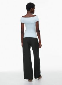 contour twist off-shoulder top sold by Aritzia