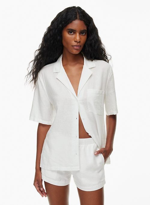 abode linen shirt sold by Aritzia