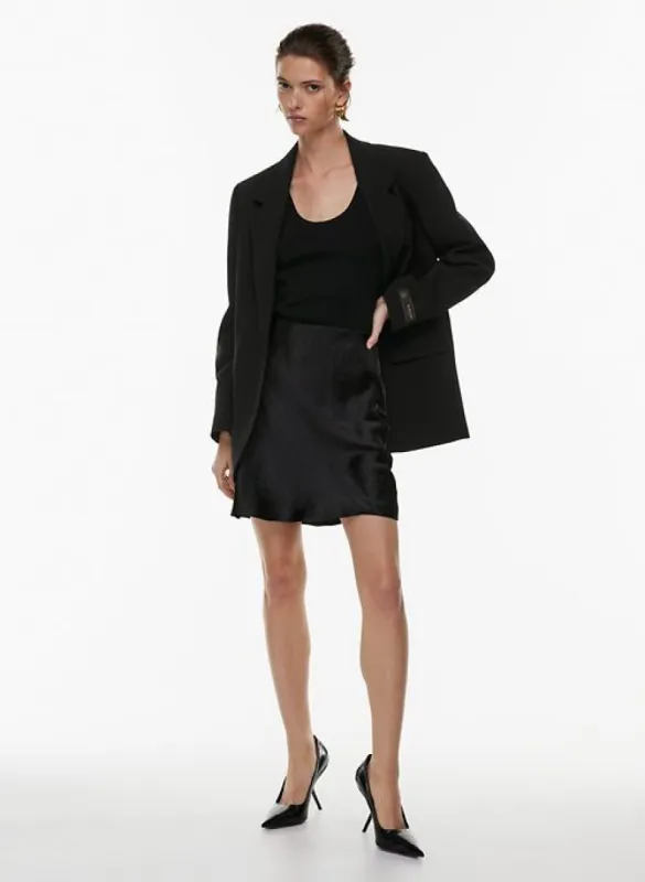 slip satin mini skirt sold by Aritzia