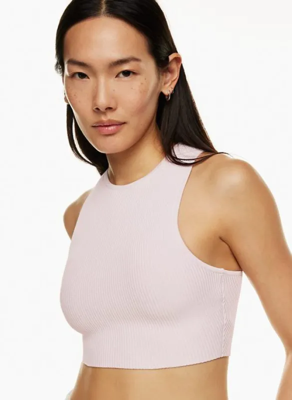 sculpt knit racer cropped tank sold by Aritzia