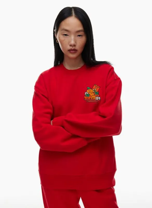 lunar new year boyfriend crew sweatshirt made by Aritzia