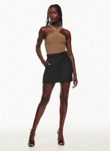 sculpt knit criss cross cropped tank sold by Aritzia