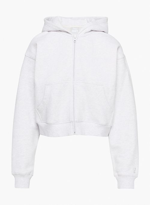 Tna Women's Cozy Fleece Boyfriend Boxy Zip Hoodie Sweatshirt in Heather Cloud White size XS sold by Aritzia product image thumbnail 6