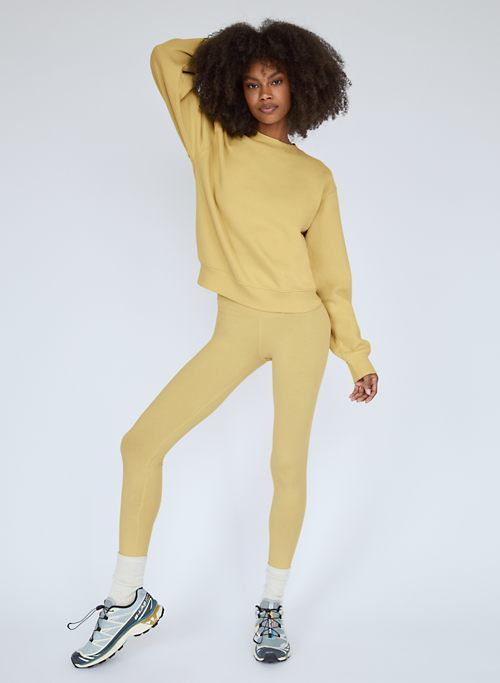 Tna Women's Cozy Fleece Perfect Crew Sweatshirt in Gd Lemongrass Yellow size 2XL sold by Aritzia product image thumbnail 2