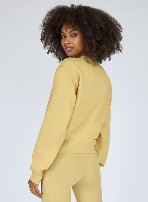 Tna Women's Cozy Fleece Perfect Crew Sweatshirt in Gd Lemongrass Yellow size 2XL sold by Aritzia product image thumbnail 3