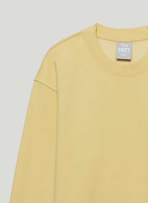 Tna Women's Cozy Fleece Perfect Crew Sweatshirt in Gd Lemongrass Yellow size 2XL sold by Aritzia product image thumbnail 5