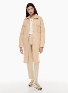 the ganna long shirt jacket sold by Aritzia