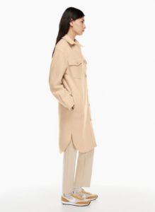the ganna long shirt jacket sold by Aritzia