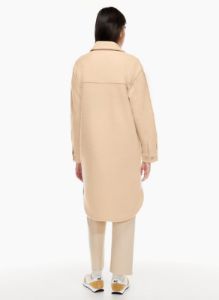 the ganna long shirt jacket sold by Aritzia
