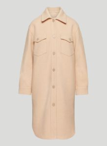 the ganna long shirt jacket sold by Aritzia