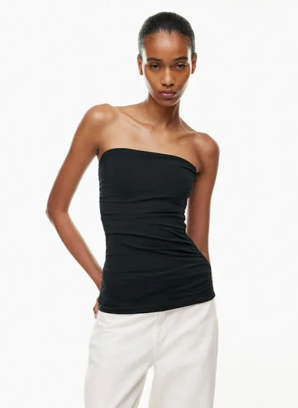 contour ruched tube top sold by Aritzia
