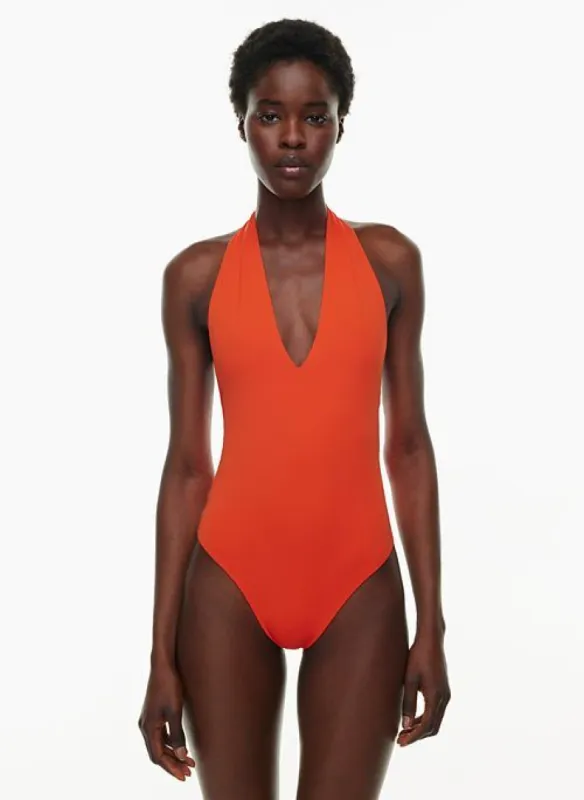 contour sterling halter bodysuit sold by Aritzia