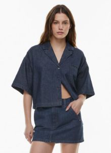 the jane boxy denim shirt sold by Aritzia