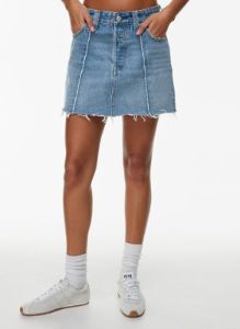 recrafted icon jean skirt sold by Aritzia