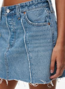 recrafted icon jean skirt sold by Aritzia