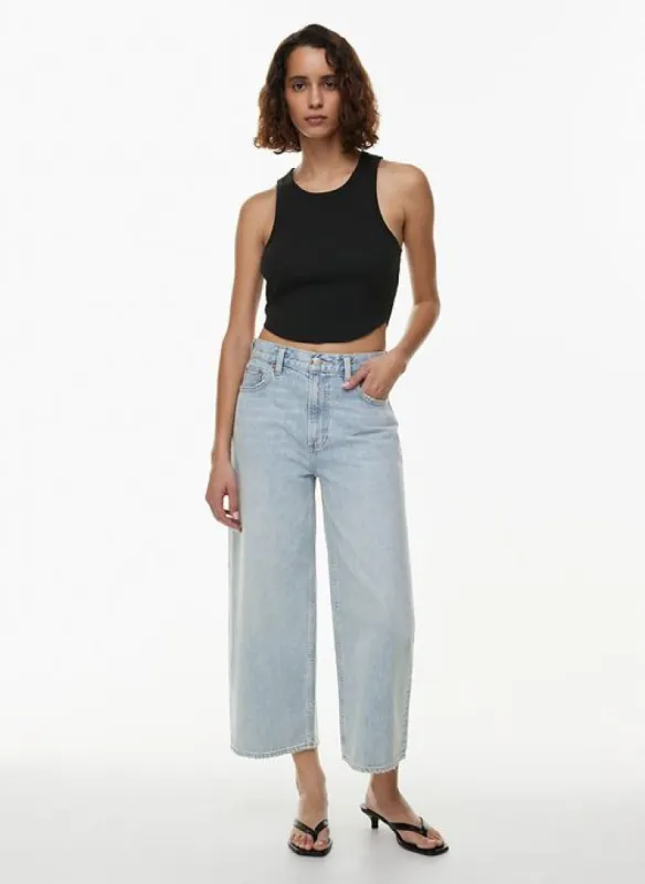 the 90s lo-rise baggy cropped jean sold by Aritzia