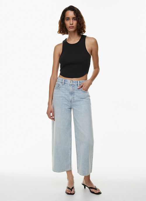 the 90s lo-rise baggy cropped jean sold by Aritzia