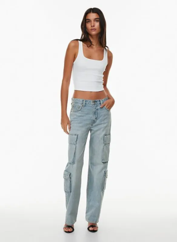 the 90s lite lo-rise cargo jean sold by Aritzia