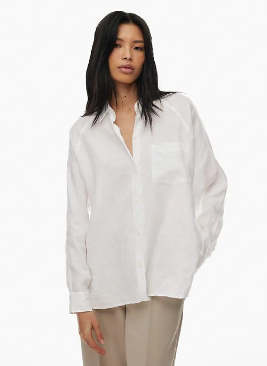 boyfriend linen shirt sold by Aritzia