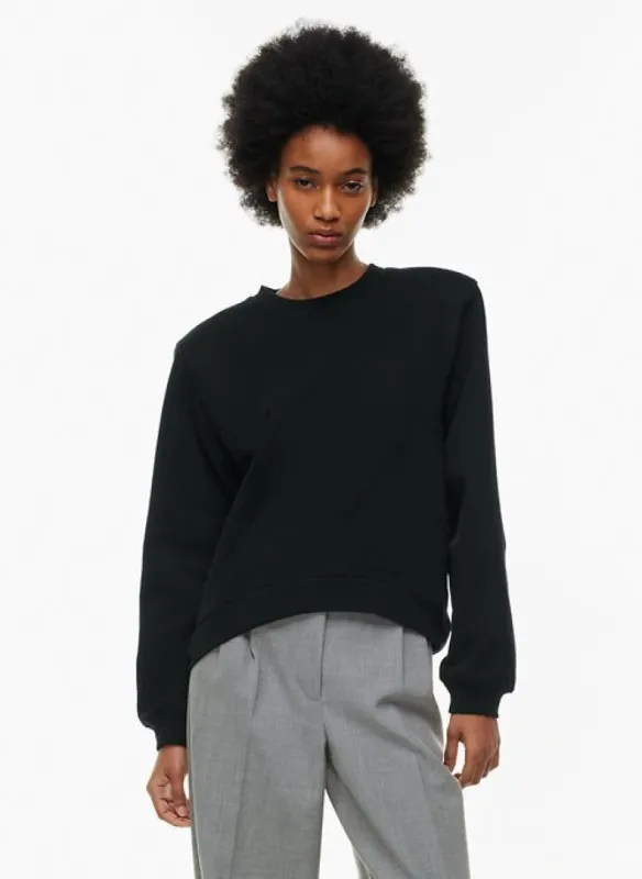 cozy fleece boyfriend shoulder pad sweatshirt sold by Aritzia