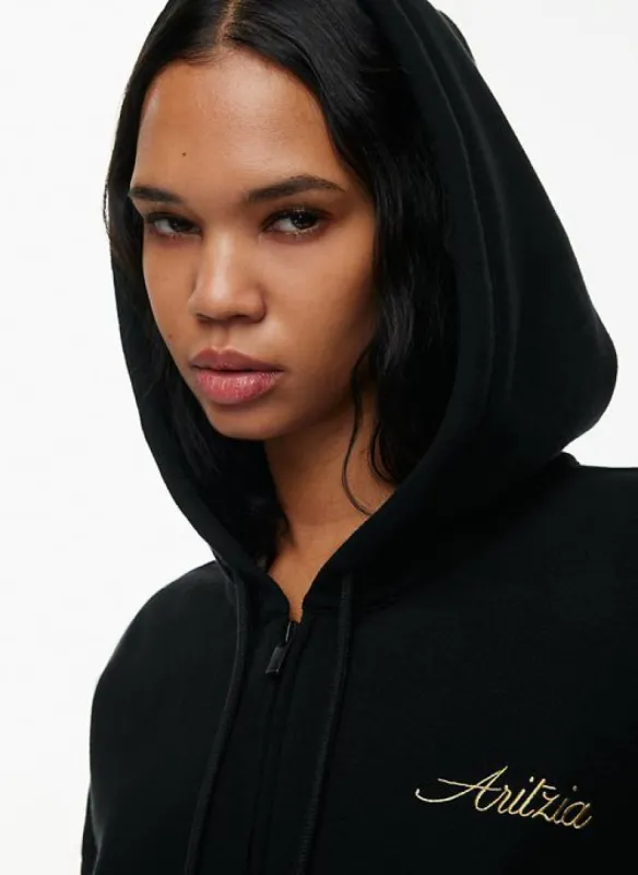 cozy fleece boyfriend boxy zip hoodie sold by Aritzia