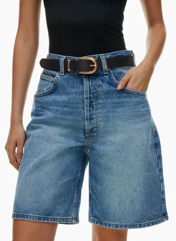 accent solid brass leather belt sold by Aritzia