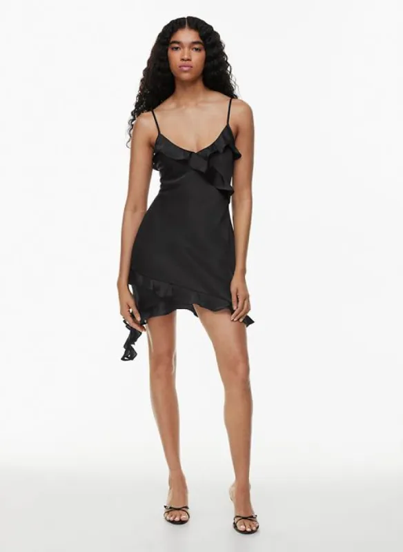 botanical satin dress sold by Aritzia