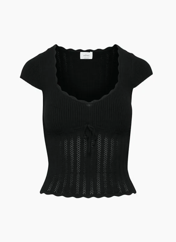 soloist shortsleeve sweater sold by Aritzia