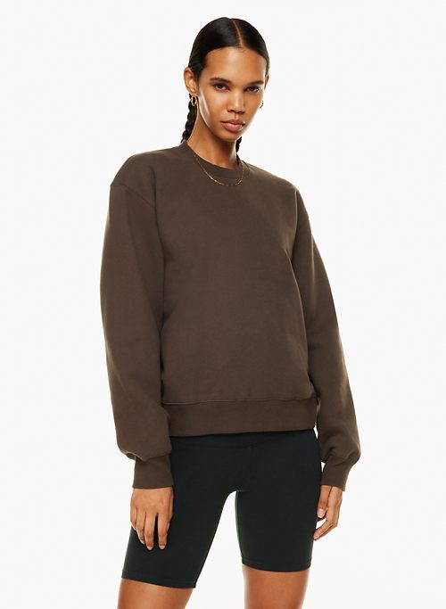 Tna Women's Cozy Fleece Perfect Crew Sweatshirt in Gd Rich Mocha Brown size 2XS sold by Aritzia product image thumbnail 2
