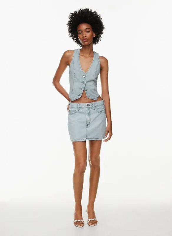 the 90s ricci denim skirt sold by Aritzia