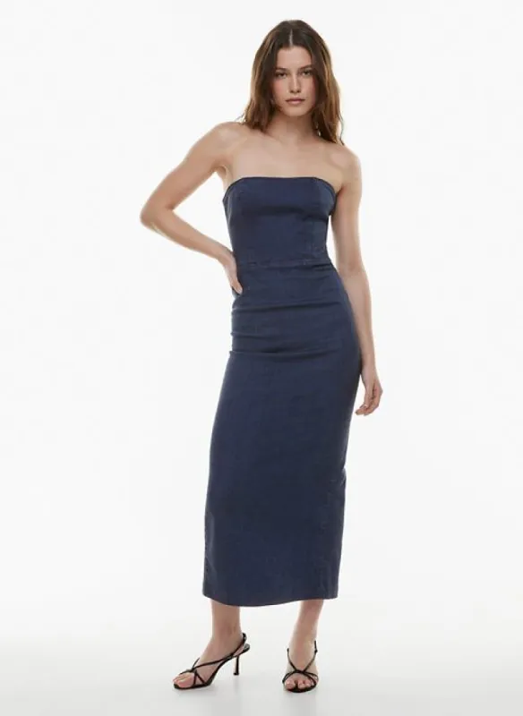 the ‘90s tube maxi denim dress sold by Aritzia